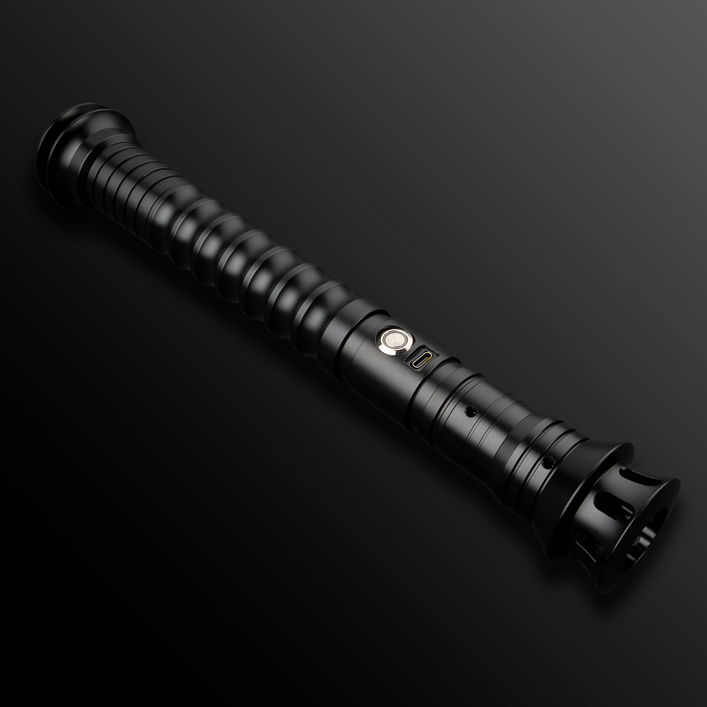 Illuminated Skoll Light Saber glowing in the dark - Battle Sabers