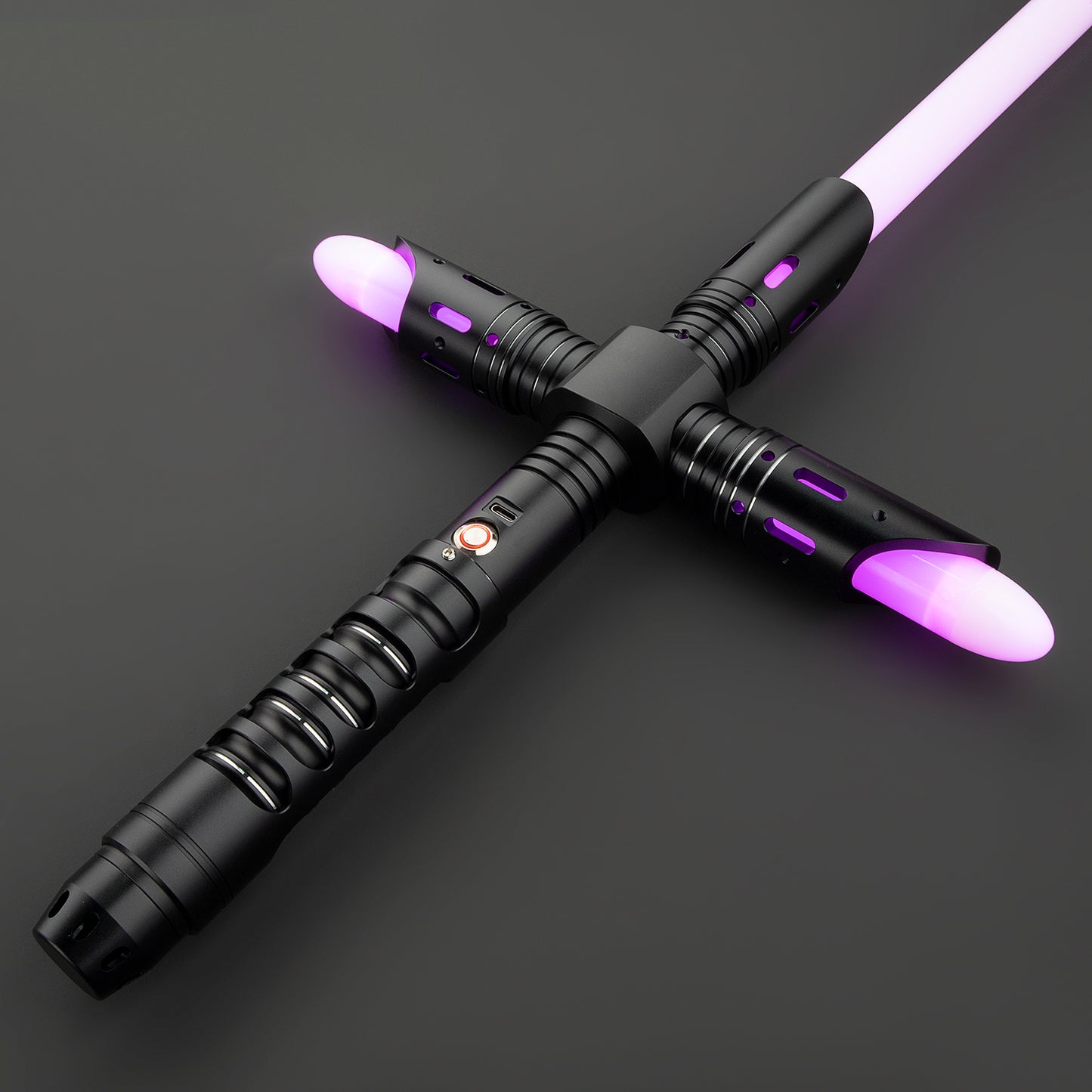 Kriss Light Saber glowing brightly in a dark setting - Battle Sabers