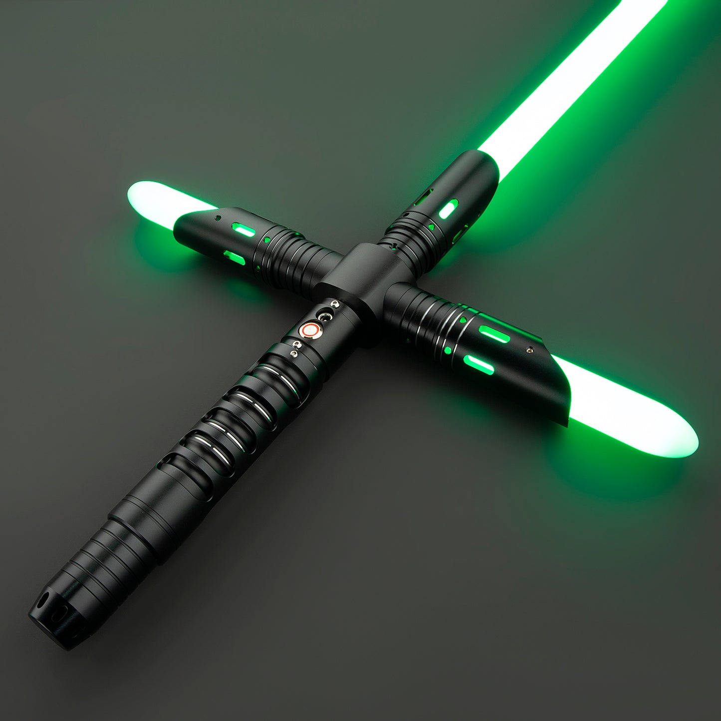 Kriss Long Hilt Light Saber glowing brightly in a dark room - Battle Sabers