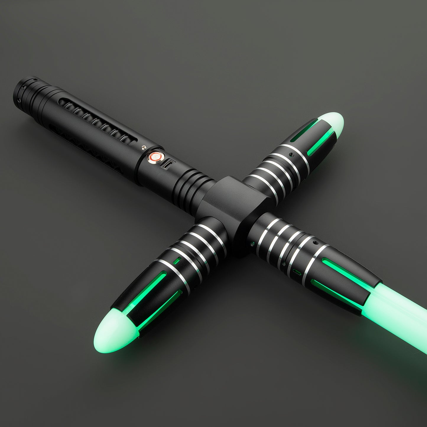 Old Guard Light Saber glowing brightly in a dark setting - Battle Sabers