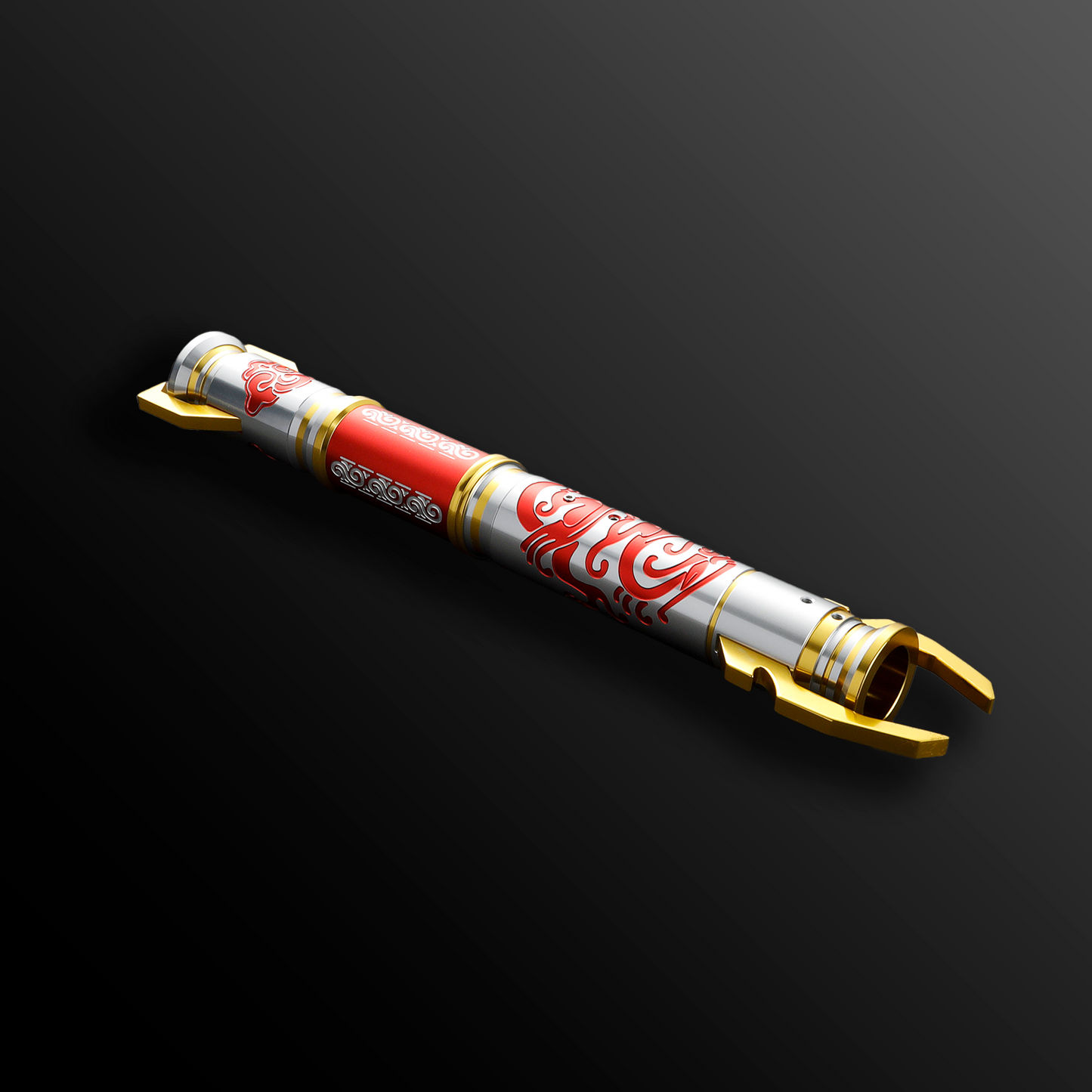 Nobushia Warrior lightsaber with glowing red blade – Battle Sabers