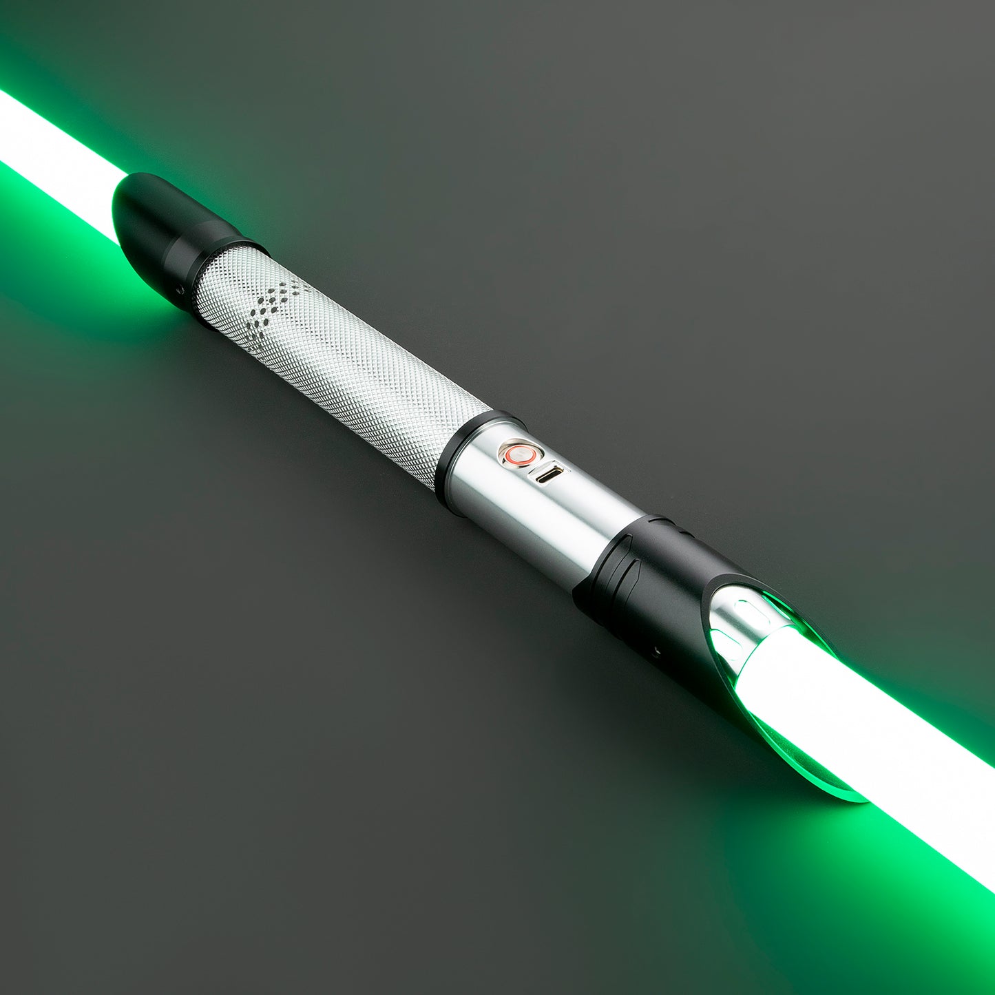 Mantis Light Saber glowing brightly in a dark setting - Battle Sabers