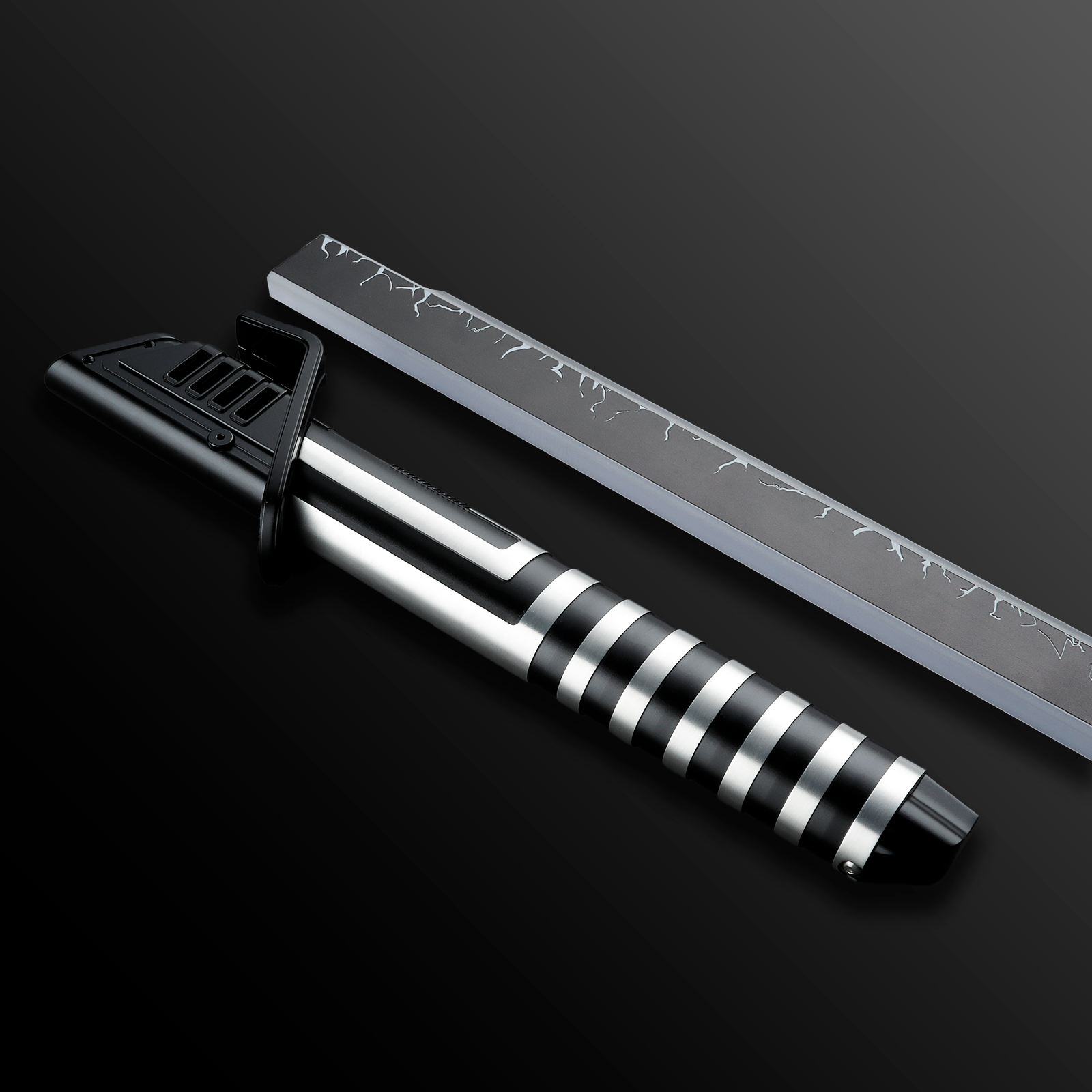 Inspired Darksaber Silver/Black Sith Light Saber - Battle Sabers