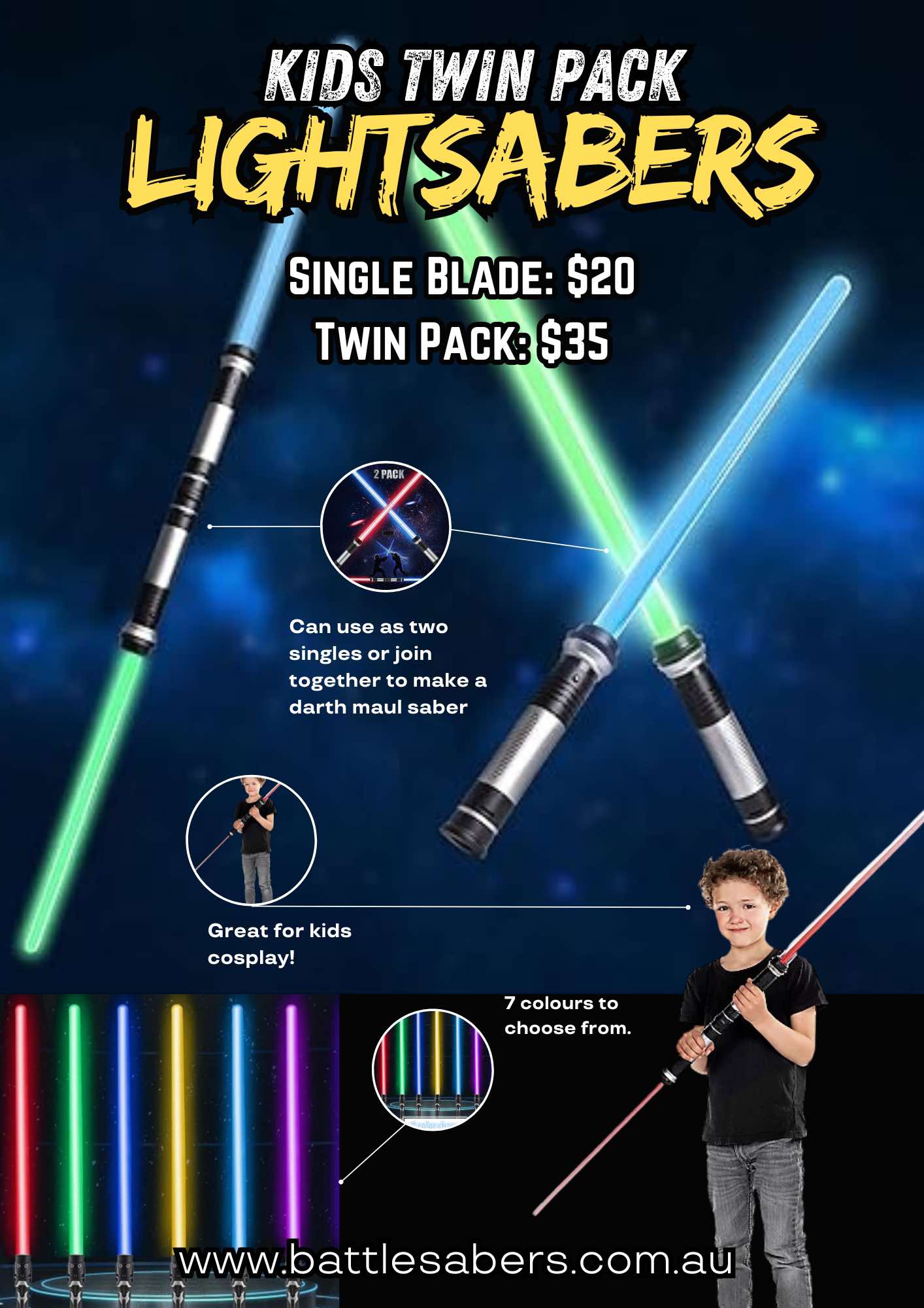 Light Up Kids Sabers