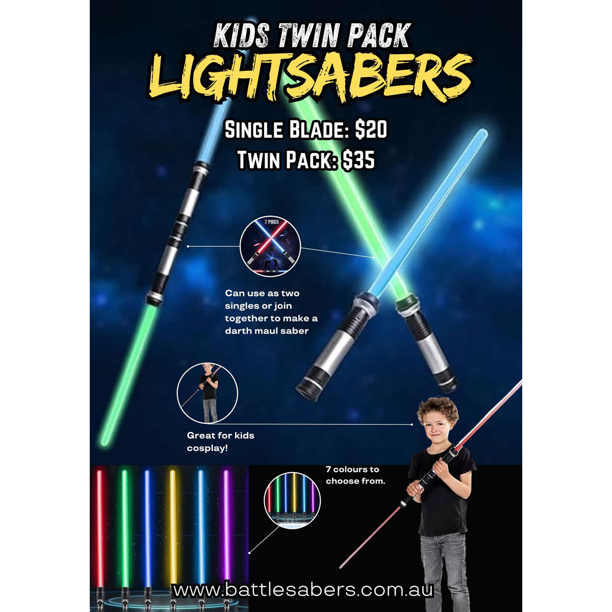 Light Up Kids Sabers