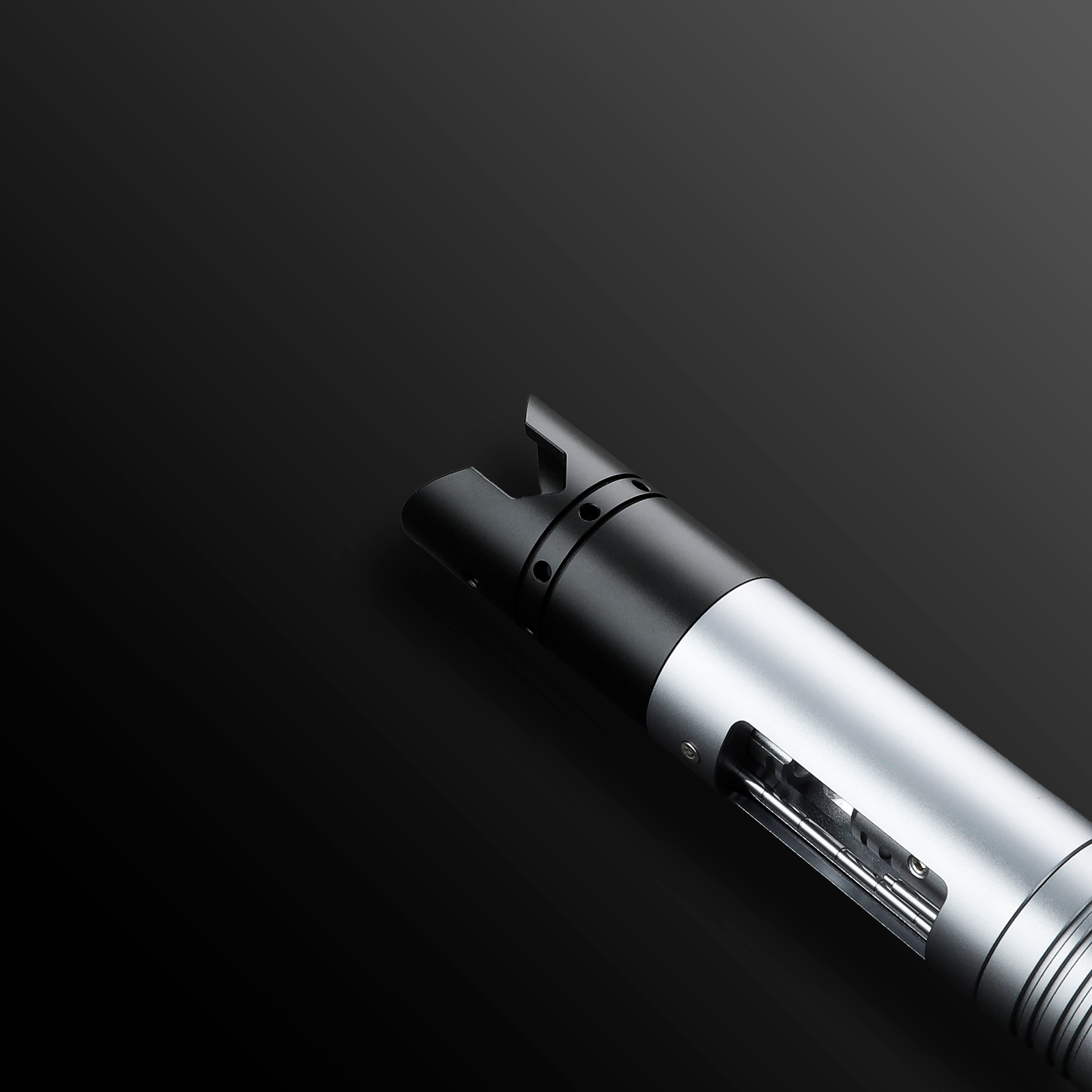 Close-up of the Crystal Light Saber’s glowing hilt - Battle Sabers