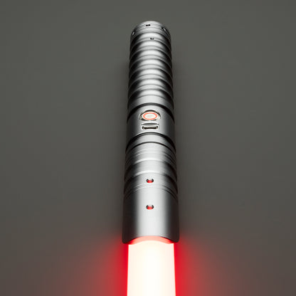 Illuminated silver Force Light Saber glowing in the dark - Battle Sabers