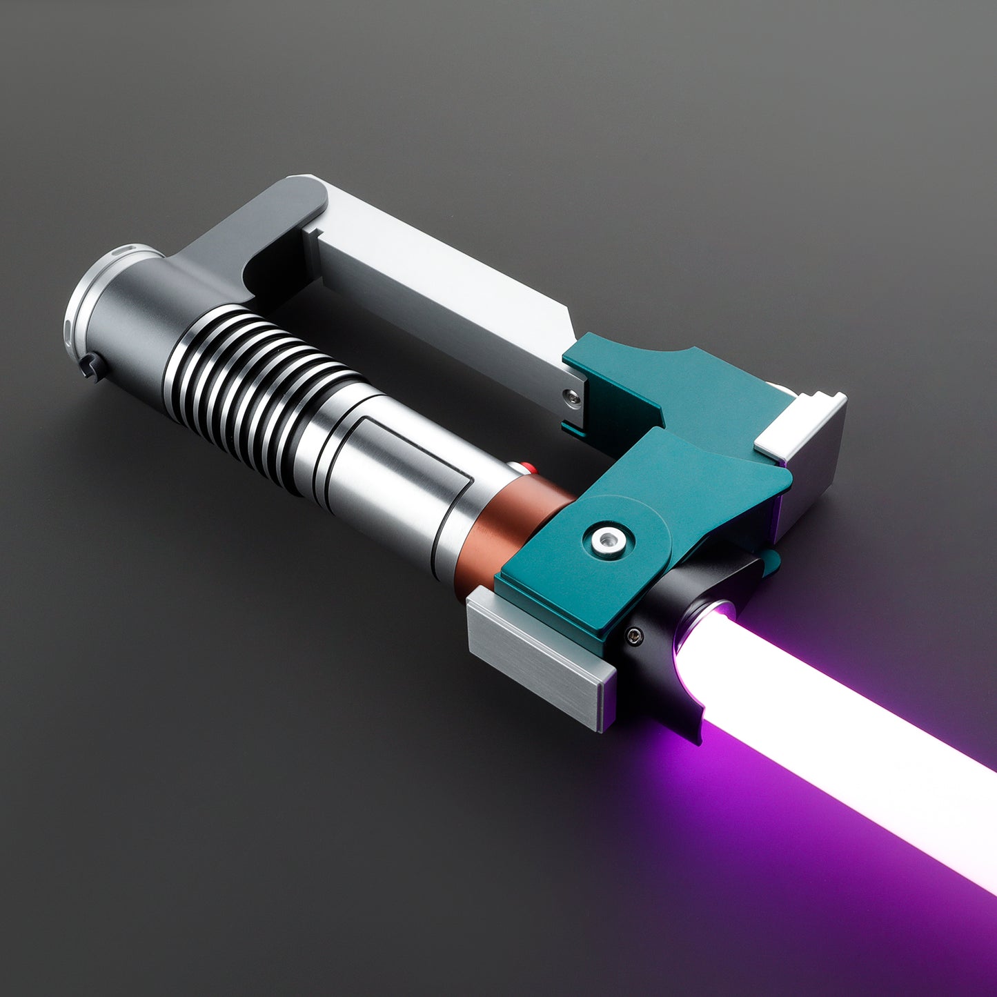 Blaster-style hilt with vibrant blue lightsaber blade – Battle Sabers