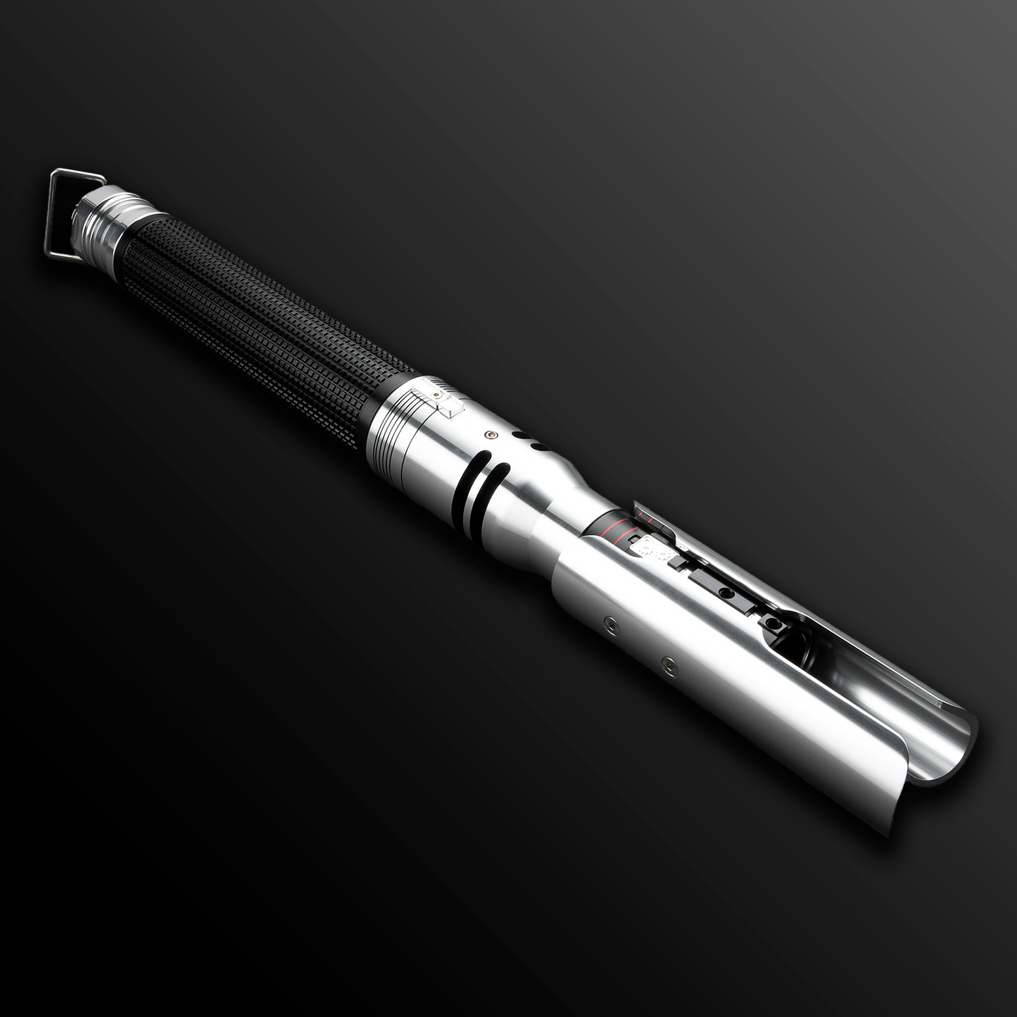 Fallen Order-inspired chrome lightsaber with dual blue blades – Battle Sabers