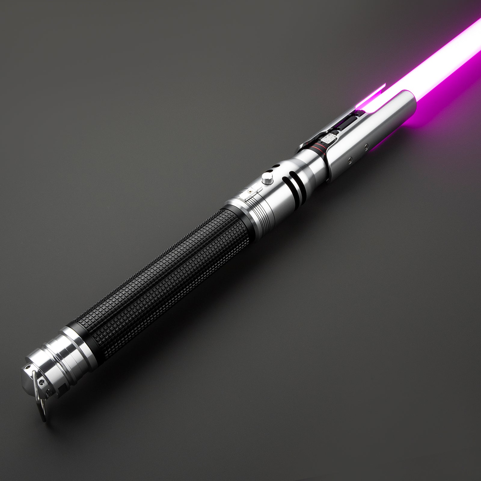 Custom chrome lightsaber with glowing blue accents – Battle Sabers