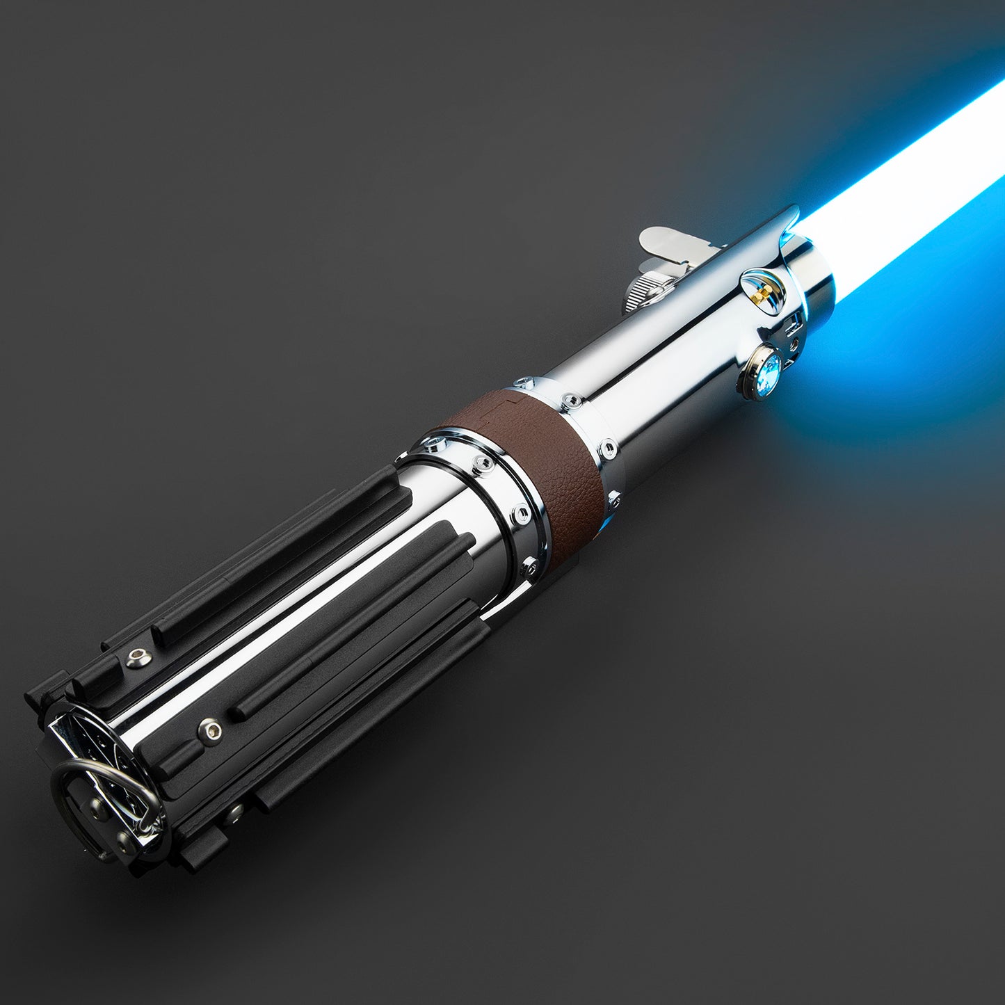 Rey Skywalker lightsaber with glowing blue blade – Battle Sabers