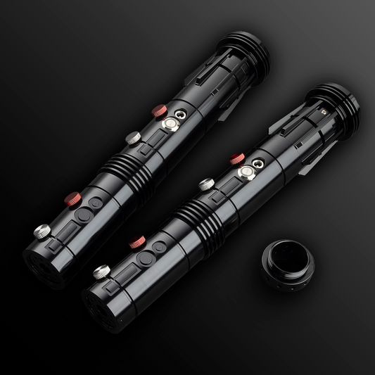 "Maul Themed" Dual Sided Light Saber - Black - Battle Sabers