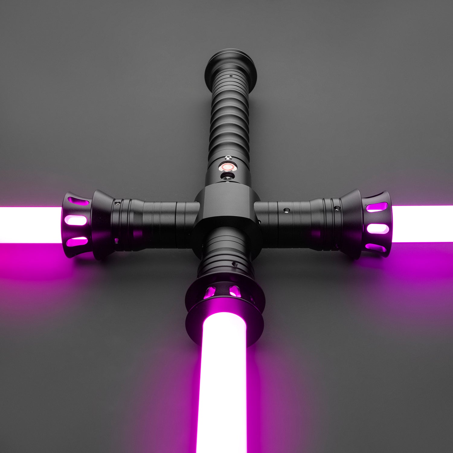 Crossguard Light Saber with a vibrant central blade - Battle Sabers