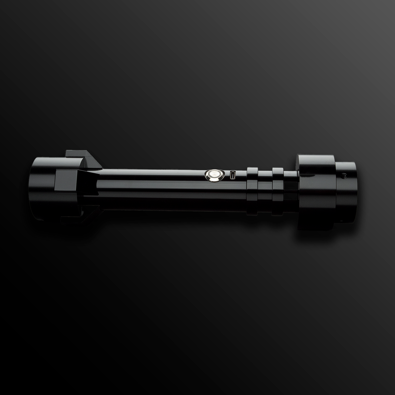 Close-up of the Argo Light Saber handle with ergonomic grip - Battle Sabers