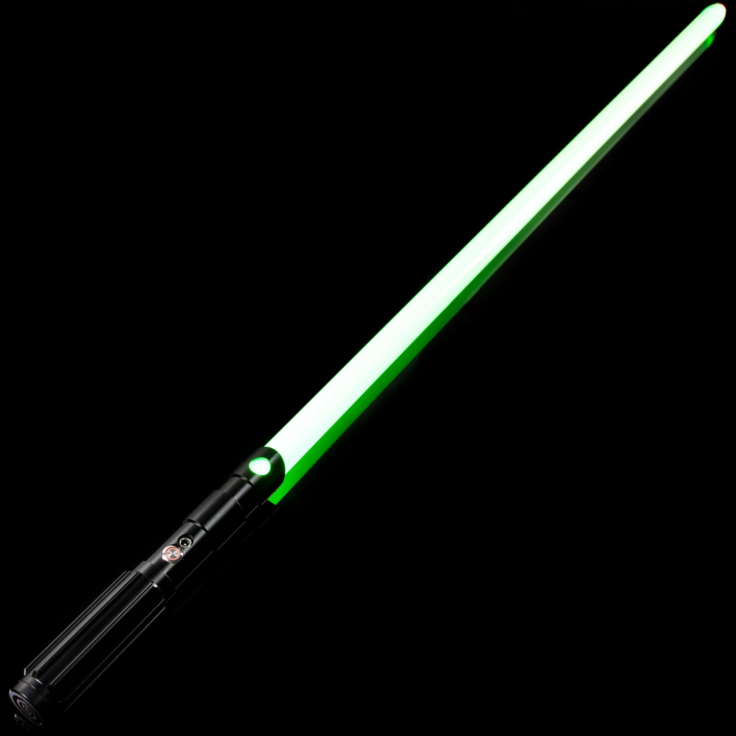 Illuminated Republic Light Saber placed on a reflective surface - Battle Sabers