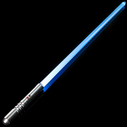 LED Aurora Light Saber glowing brightly in a dark setting - Battle Sabers