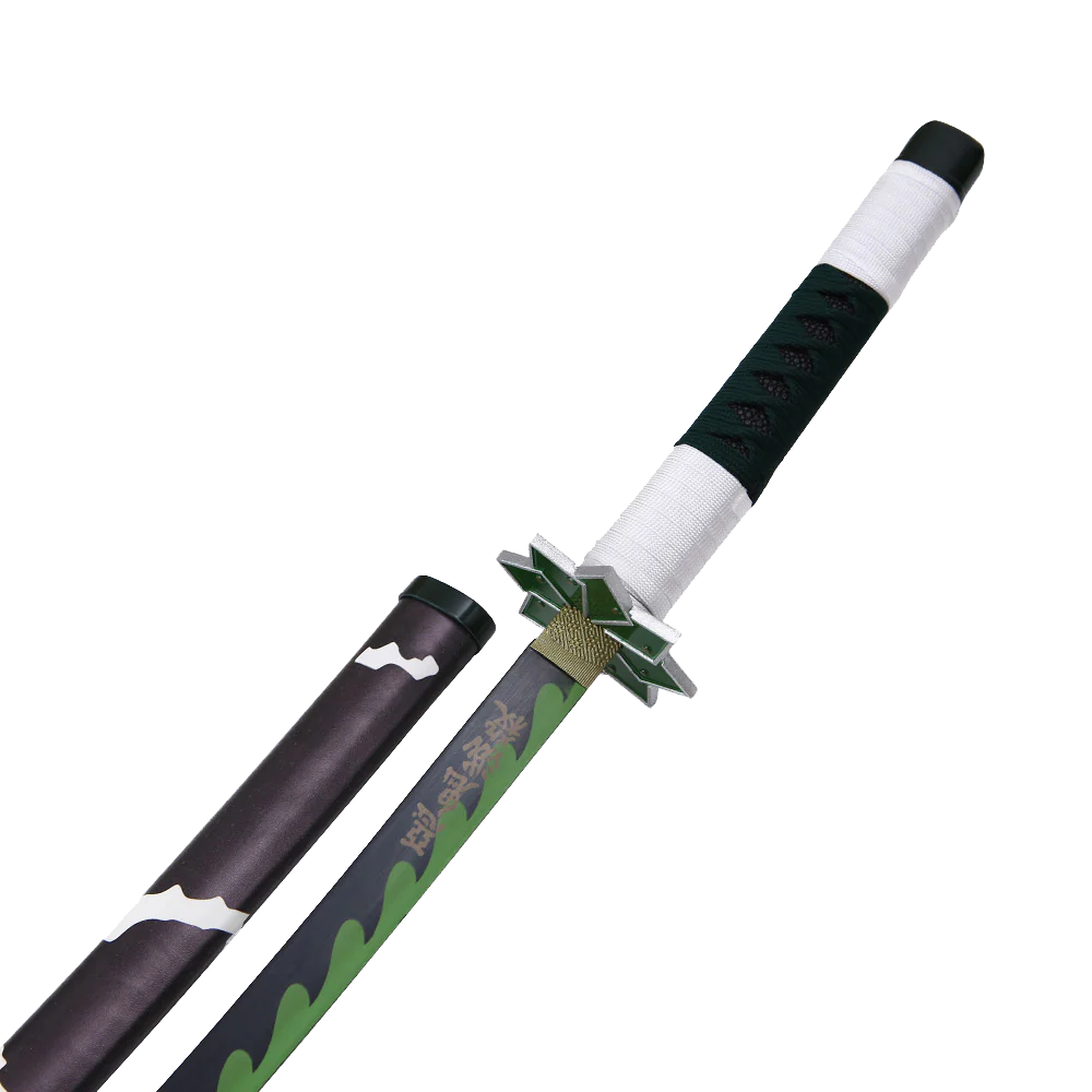 DEMON SLAYER - Sanemi Shinazugawa Sword - Green Nichirin Katana - Battle Sabers